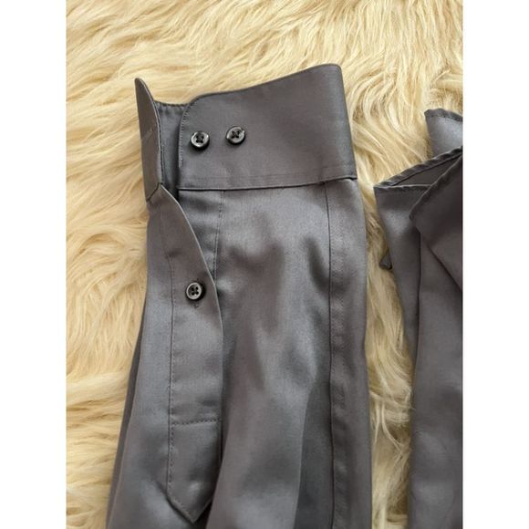 Mens Dress Shirt Light Gray - Picture 5 of 7